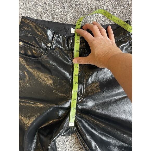 Zara NWT Vegan Shiny Faux Leather Straight Leg Pants Black Size 6 - Picture 8 of 11